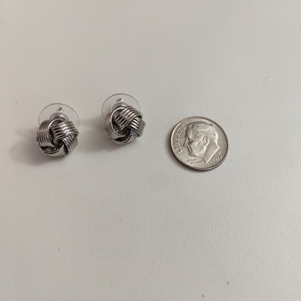Elegant Silver Knot Earrings